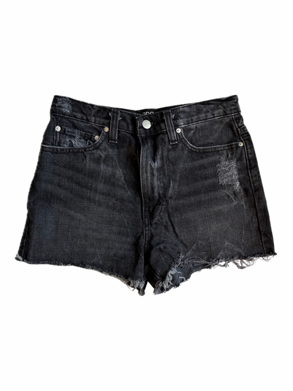 EUC BDG urban outfitters Girlfriend High-Rise Black Frayed Denim Shorts